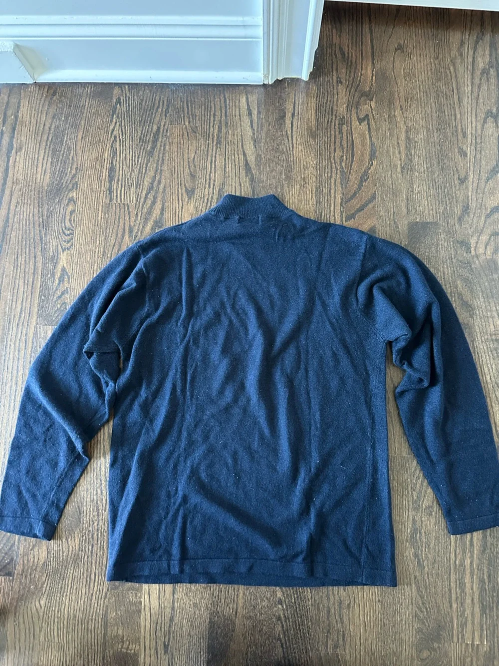 Claiborne Lambswool Angora Cashmere Blend Crewneck Sweater Navy Medium